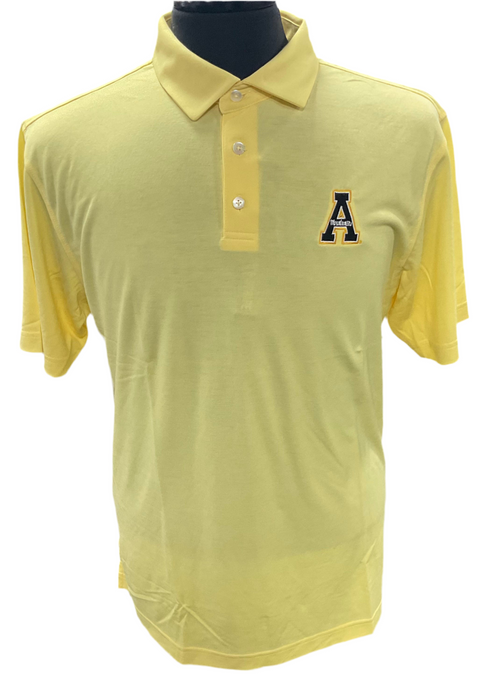Mountaineer Mania Butter Stripe Block A Polo
