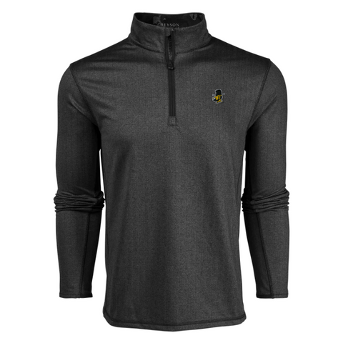 Greyson Quater zip Yosef-Black HerringBone