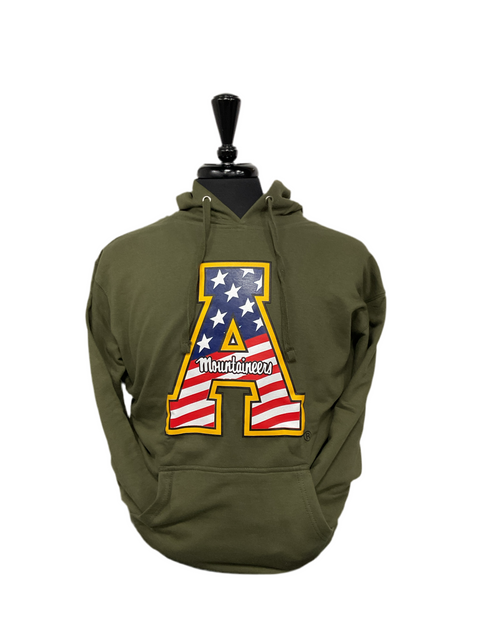 Army Green American Block A Hoodie