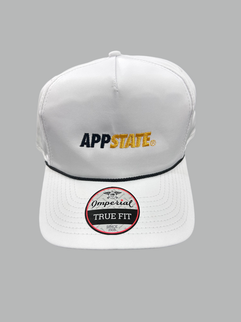 Imperial True Fit - White/Black Rope - App State - Hat