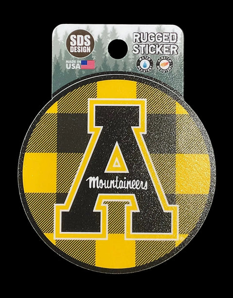 APP STATE PLAID 'A' RUGGED STICKER