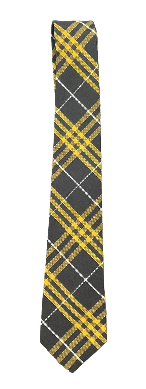 Black and Gold Plaid Necktie