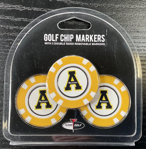 APP STATE 3 PACK Gold GOLF CHIP MARKER