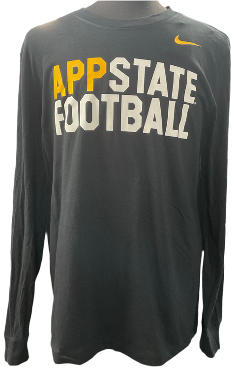 Men's Nike Black App State Mountaineers Core Cotton LS Tee