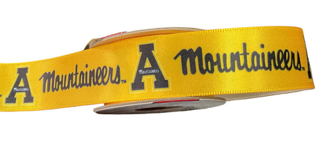 App State 7/8 Inch Printed Gold Ribbon