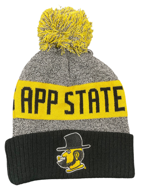 APP STATE Marled Cuff Hat With Pom