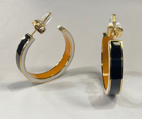 Appalachian State Black and Gold Hoop Earrings