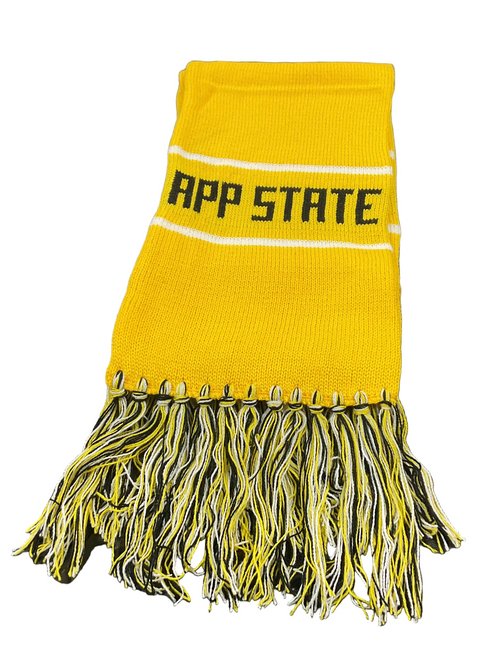 App State Knit-In Retro Scarf Gold-White-Black