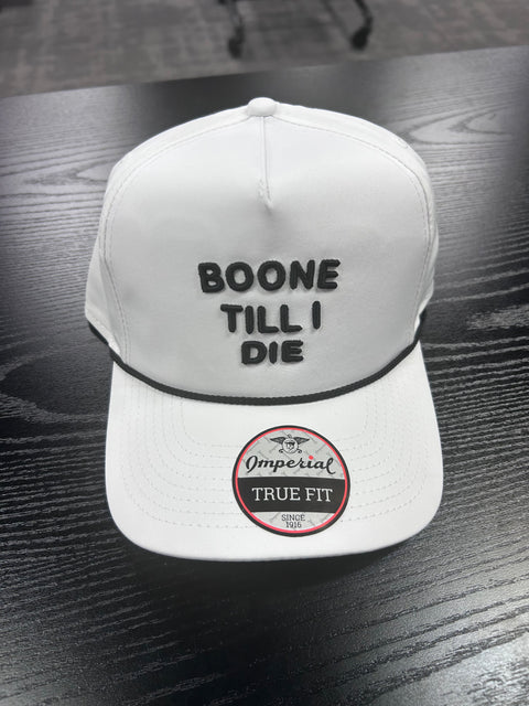 Boone Til I Die Imperial True Fit Hat - White - Black Rope