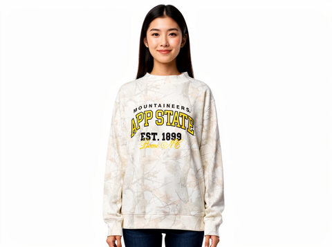 App State Mock Neck Faded Crew