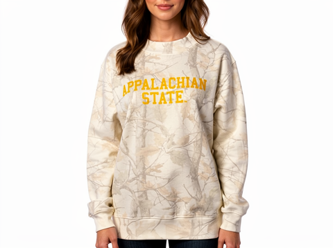 App State Mock Neck Faded Crew